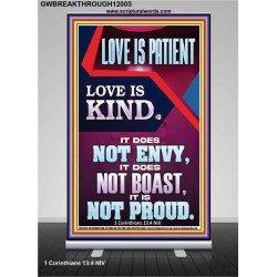 LOVE IS PATIENT AND KIND AND DOES NOT ENVY  Christian Paintings  GWBREAKTHROUGH12005  "30x80"