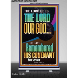 HE HATH REMEMBERED HIS COVENANT FOR EVER  Modern Christian Wall Décor  GWBREAKTHROUGH12187  "30x80"