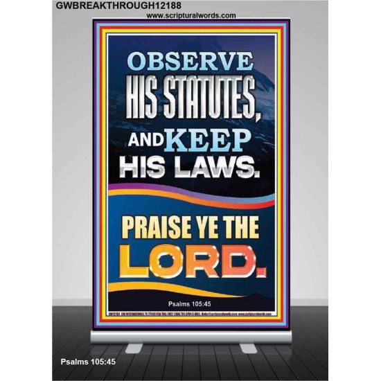 OBSERVE HIS STATUTES AND KEEP ALL HIS LAWS  Christian Wall Art Wall Art  GWBREAKTHROUGH12188  