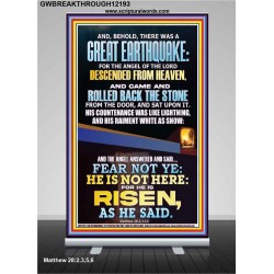 THERE WAS A GREAT EARTHQUAKE AND THE ANGEL OF THE LORD DESCENDED FROM HEAVEN  Bible Verses to Encourage  Retractable Stand  GWBREAKTHROUGH12193  