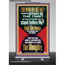 FOR WHO IS LIKE ME  ALPHA AND OMEGA THE BEGINNING AND THE ENDING  Bible Scriptures on Forgiveness Retractable Stand  GWBREAKTHROUGH12195  "30x80"