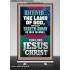 RECEIVED THE LAMB OF GOD THAT TAKETH AWAY THE SINS OF THE WORLD  Christian Artwork Retractable Stand  GWBREAKTHROUGH12204  "30x80"