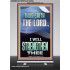 I WILL STRENGTHEN THEE THUS SAITH THE LORD  Christian Quotes Retractable Stand  GWBREAKTHROUGH12266  "30x80"