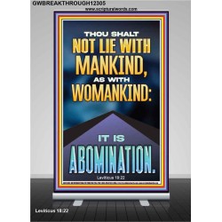 NEVER LIE WITH MANKIND AS WITH WOMANKIND IT IS ABOMINATION  Décor Art Works  GWBREAKTHROUGH12305  "30x80"