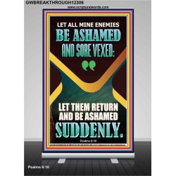 MINE ENEMIES BE ASHAMED AND SORE VEXED  Christian Quotes Retractable Stand  GWBREAKTHROUGH12306  "30x80"