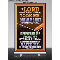 THE LORD DREW ME OUT OF MANY WATERS  New Wall Décor  GWBREAKTHROUGH12346  "30x80"