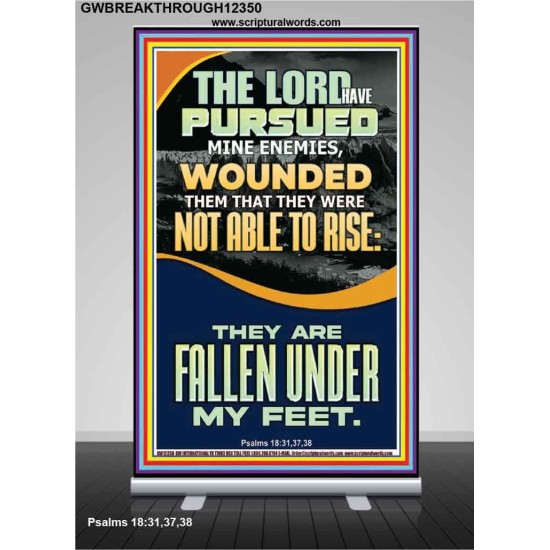 MY ENEMIES ARE FALLEN UNDER MY FEET  Bible Verse for Home Retractable Stand  GWBREAKTHROUGH12350  