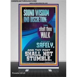 THY FOOT SHALL NOT STUMBLE  Bible Verse for Home Retractable Stand  GWBREAKTHROUGH12392  "30x80"