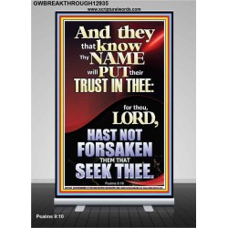 THOSE WHO HAVE KNOWLEDGE OF YOUR NAME ARE NEVER DISAPPOINTED  Unique Scriptural Retractable Stand  GWBREAKTHROUGH12935  "30x80"