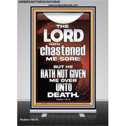 THE LORD HAS NOT GIVEN ME OVER UNTO DEATH  Contemporary Christian Wall Art  GWBREAKTHROUGH13045  "30x80"