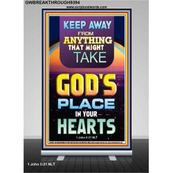 KEEP YOURSELVES FROM IDOLS  Sanctuary Wall Retractable Stand  GWBREAKTHROUGH9394  "30x80"