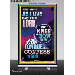 IN JESUS NAME EVERY KNEE SHALL BOW  Unique Scriptural Retractable Stand  GWBREAKTHROUGH9465  "30x80"