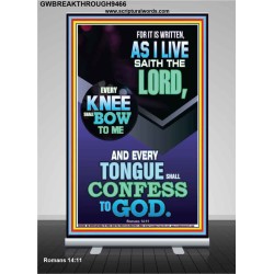EVERY TONGUE WILL GIVE WORSHIP TO GOD  Unique Power Bible Retractable Stand  GWBREAKTHROUGH9466  "30x80"