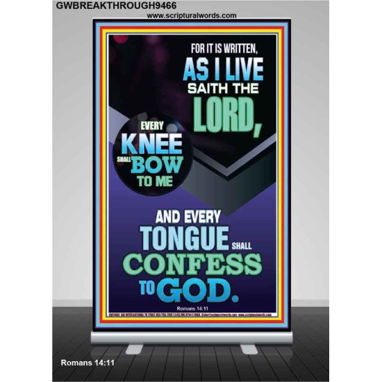 EVERY TONGUE WILL GIVE WORSHIP TO GOD  Unique Power Bible Retractable Stand  GWBREAKTHROUGH9466  