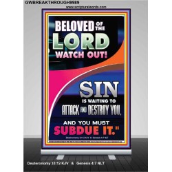 BELOVED WATCH OUT SIN IS ROARING AT YOU  Sanctuary Wall Retractable Stand  GWBREAKTHROUGH9989  "30x80"
