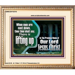 YOU ARE LIFTED UP IN CHRIST JESUS  Custom Christian Artwork Portrait  GWCOV10310  "23x18"