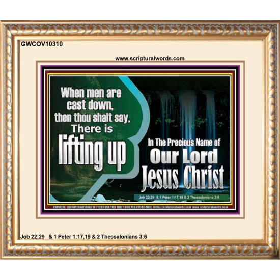 YOU ARE LIFTED UP IN CHRIST JESUS  Custom Christian Artwork Portrait  GWCOV10310  