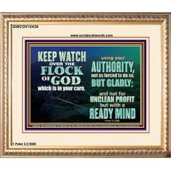 WATCH THE FLOCK OF GOD IN YOUR CARE  Scriptures Décor Wall Art  GWCOV10439  "23x18"