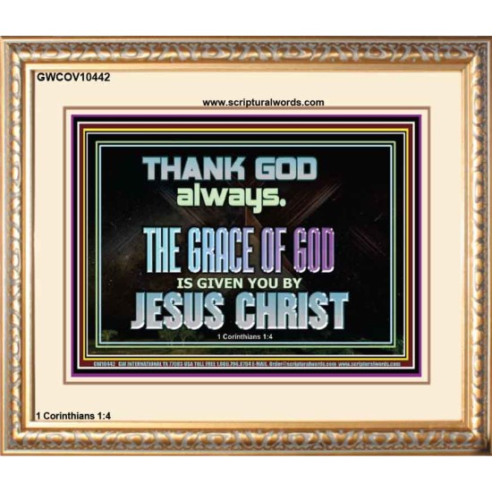 THANKING GOD ALWAYS OPENS GREATER DOOR  Scriptural Décor Portrait  GWCOV10442  