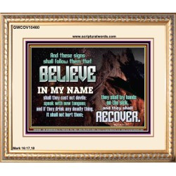 IN MY NAME SHALL THEY CAST OUT DEVILS  Christian Quotes Portrait  GWCOV10460  "23x18"