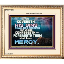 HE THAT COVERETH HIS SIN SHALL NOT PROSPER  Contemporary Christian Wall Art  GWCOV10466  "23x18"