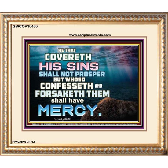 HE THAT COVERETH HIS SIN SHALL NOT PROSPER  Contemporary Christian Wall Art  GWCOV10466  