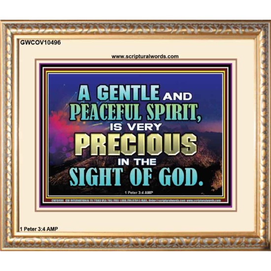 GENTLE AND PEACEFUL SPIRIT VERY PRECIOUS IN GOD SIGHT  Bible Verses to Encourage  Portrait  GWCOV10496  