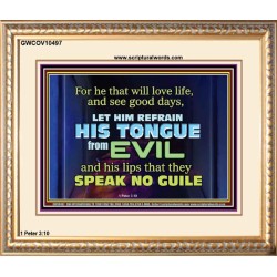 KEEP YOUR TONGUES FROM ALL EVIL  Bible Scriptures on Love Portrait  GWCOV10497  "23x18"