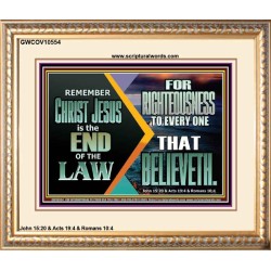 CHRIST JESUS OUR RIGHTEOUSNESS  Encouraging Bible Verse Portrait  GWCOV10554  "23x18"