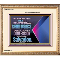 TRUSTING WITH THE HEART LEADS TO RIGHTEOUSNESS  Christian Quotes Portrait  GWCOV10556  "23x18"
