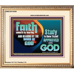 FAITH COMES BY HEARING THE WORD OF CHRIST  Christian Quote Portrait  GWCOV10558  "23x18"