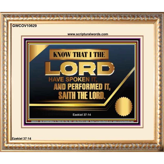 THE LORD HAVE SPOKEN IT AND PERFORMED IT  Inspirational Bible Verse Portrait  GWCOV10629  