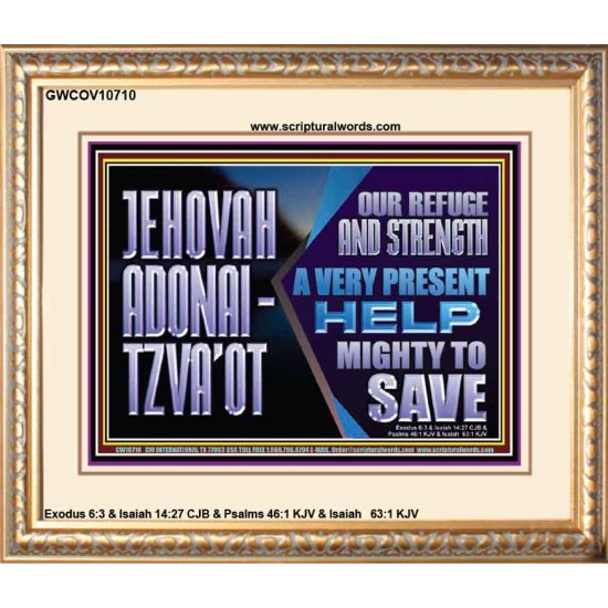 JEHOVAH ADONAI  TZVAOT OUR REFUGE AND STRENGTH  Ultimate Inspirational Wall Art Portrait  GWCOV10710  