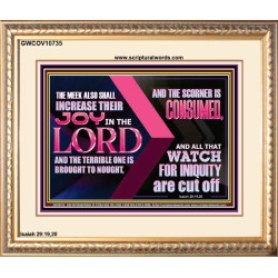 THE MEEK ALSO SHALL INCREASE THEIR JOY IN THE LORD  Scriptural Décor Portrait  GWCOV10735  "23x18"