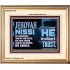 JEHOVAH NISSI OUR GOODNESS FORTRESS HIGH TOWER DELIVERER AND SHIELD  Encouraging Bible Verses Portrait  GWCOV10748  "23x18"