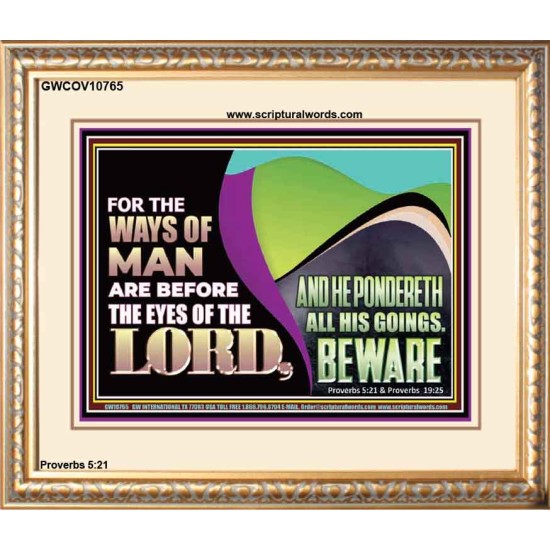 THE WAYS OF MAN ARE BEFORE THE EYES OF THE LORD  Contemporary Christian Wall Art Portrait  GWCOV10765  