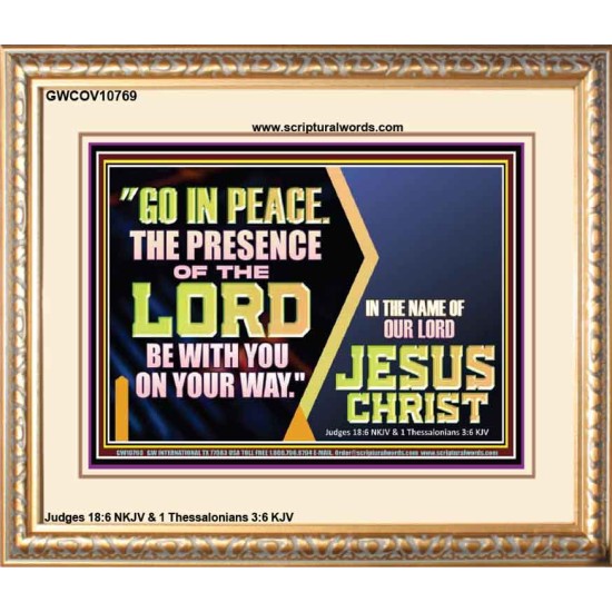 GO IN PEACE THE PRESENCE OF THE LORD BE WITH YOU ON YOUR WAY  Scripture Art Prints Portrait  GWCOV10769  