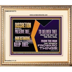 DISCRETION WILL WATCH OVER YOU UNDERSTANDING WILL GUARD YOU  Bible Verses Wall Art  GWCOV10773  "23x18"