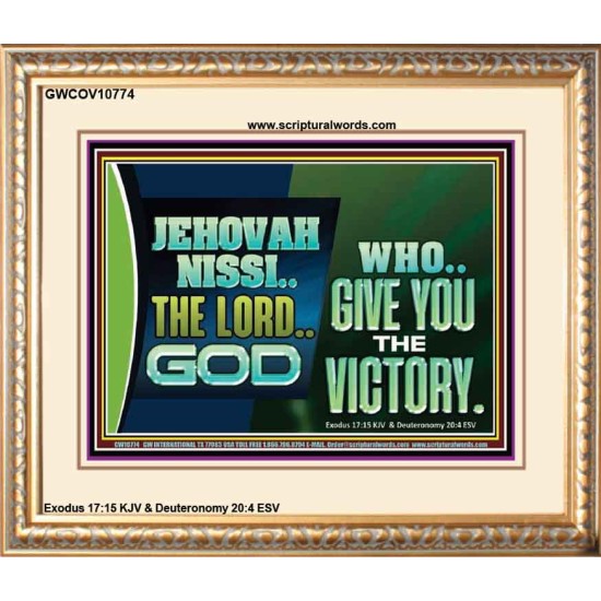 JEHOVAHNISSI THE LORD GOD WHO GIVE YOU THE VICTORY  Bible Verses Wall Art  GWCOV10774  