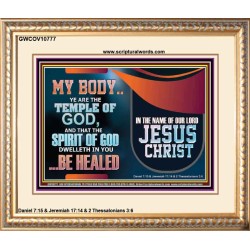 YOU ARE THE TEMPLE OF GOD BE HEALED IN THE NAME OF JESUS CHRIST  Bible Verse Wall Art  GWCOV10777  "23x18"