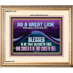 AS A GREAT LION WHO SHALL STIR HIM UP  Scriptural Portrait Glass Portrait  GWCOV11743  "23x18"