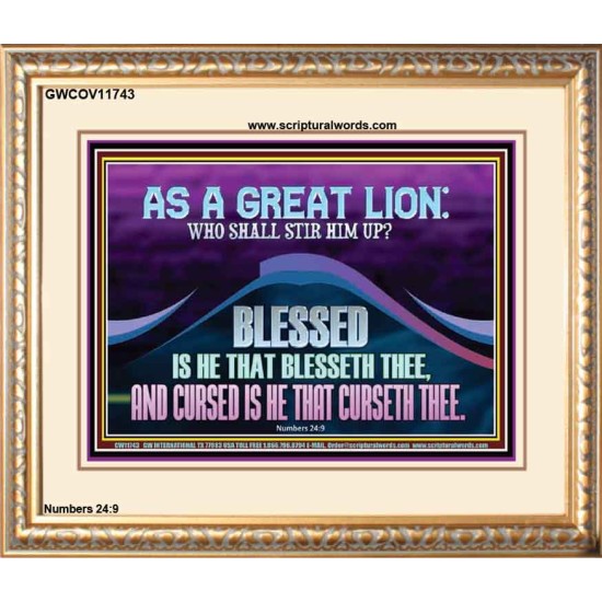 AS A GREAT LION WHO SHALL STIR HIM UP  Scriptural Portrait Glass Portrait  GWCOV11743  