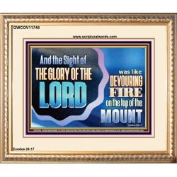 THE SIGHT OF THE GLORY OF THE LORD IS LIKE A DEVOURING FIRE ON THE TOP OF THE MOUNT  Righteous Living Christian Picture  GWCOV11748  "23x18"