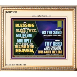 IN BLESSING I WILL BLESS THEE  Unique Bible Verse Portrait  GWCOV12150  "23x18"