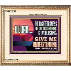 THE RIGHTEOUSNESS OF THY TESTIMONIES IS EVERLASTING O LORD  Bible Verses Portrait Art  GWCOV12161  "23x18"