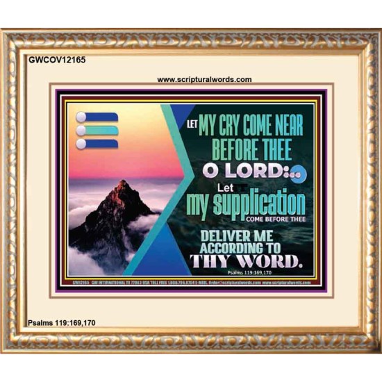 LET MY CRY COME NEAR BEFORE THEE O LORD  Inspirational Bible Verse Portrait  GWCOV12165  