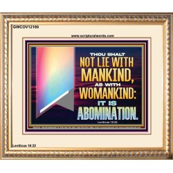 THOU SHALT NOT LIE WITH MANKIND AS WITH WOMANKIND IT IS ABOMINATION  Bible Verse for Home Portrait  GWCOV12169  "23x18"