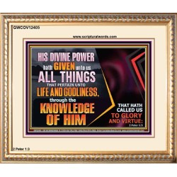 HIS DIVINE POWER HATH GIVEN UNTO US ALL THINGS  Eternal Power Portrait  GWCOV12405  "23x18"