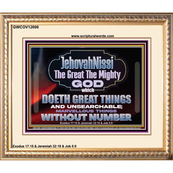 JEHOVAH NISSI THE GREAT THE MIGHTY GOD  Scriptural Décor Portrait  GWCOV12698  