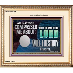 IN THE NAME OF THE LORD WILL I DESTROY THEM  Biblical Paintings Portrait  GWCOV12966  "23x18"